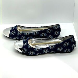 Denim Patchwork Flats By Fahrenheit.  Size 6